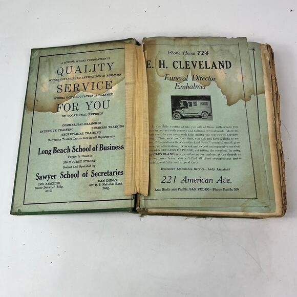 1921 Long Beach City Directory POOR Ancestry Genealogy Antique Vintage Reference - Picture 7 of 16